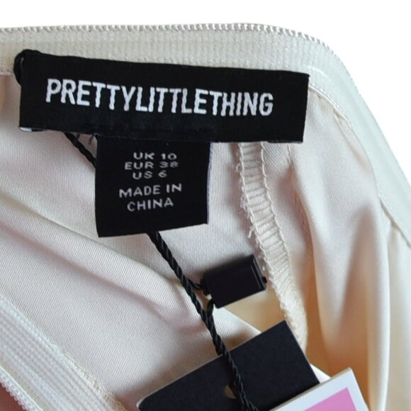 NWT Pretty Little Thing Blush Pink Bubble Mini Dress Sz 6 Party Prom Fairycore - Picture 9 of 10